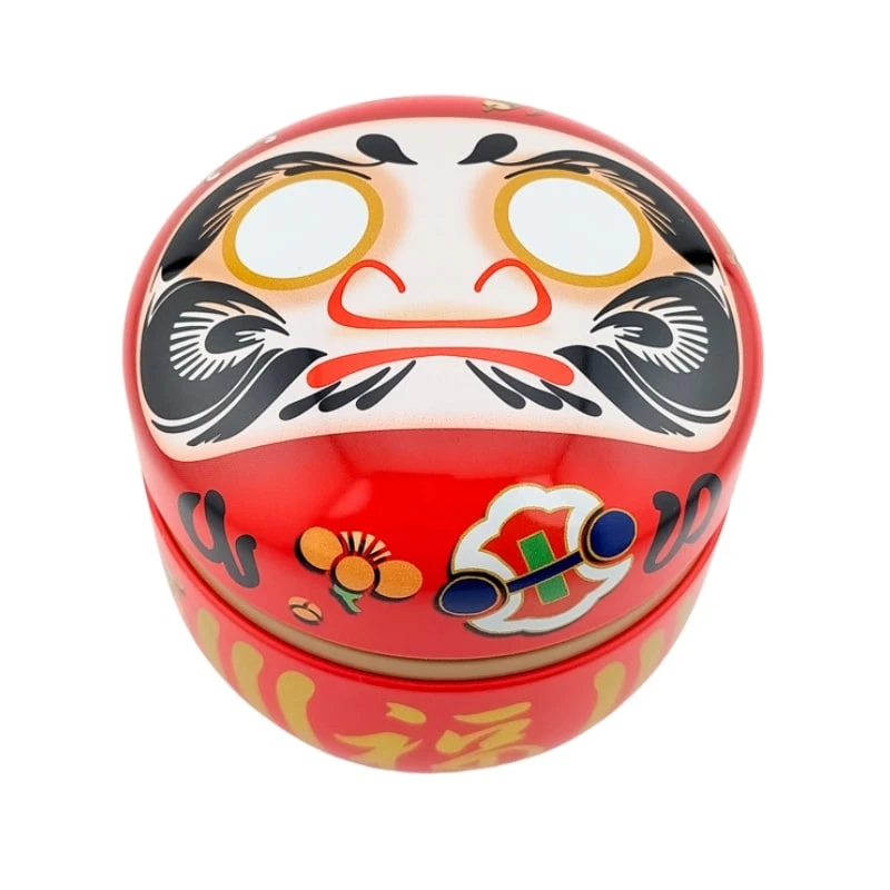 Metal Tea Box - Red Daruma 2 Metal Tea Box - Red Daruma - Image 2