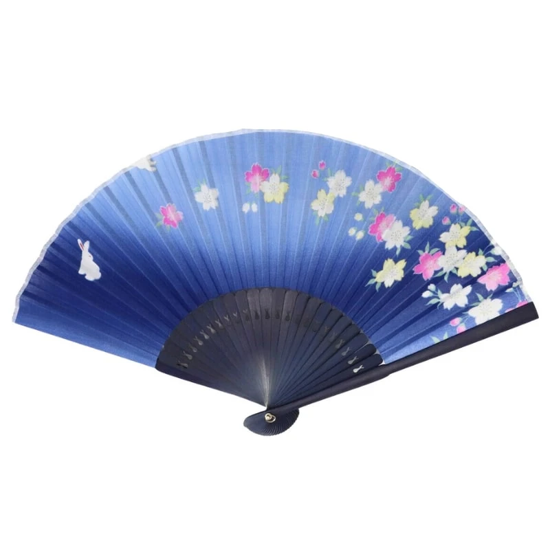 Japanese Fan – Usagi Blue 1 Japanese Fan – Usagi Blue