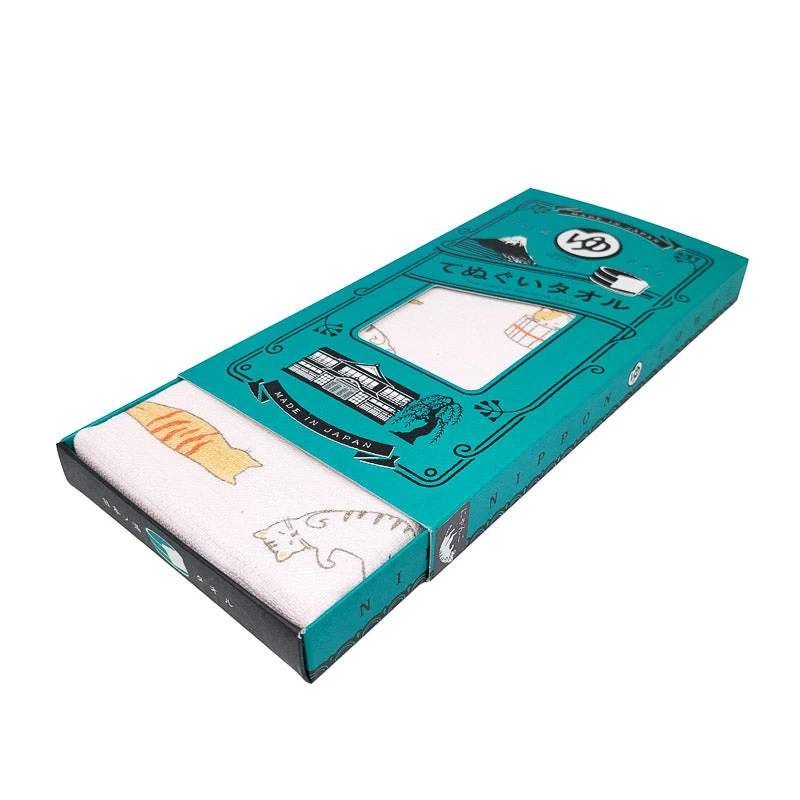 Japanese Tenugui Towel Neko 3 Japanese Tenugui Towel Neko - Image 3