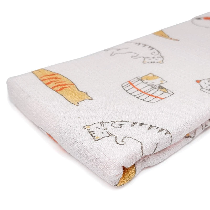 Japanese Tenugui Towel Neko 4 Japanese Tenugui Towel Neko - Image 4
