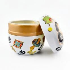 Metal Tea Box - White Daruma -Nippon Life Market 23 min