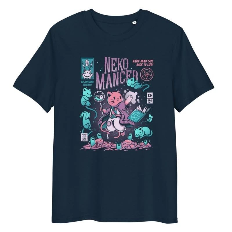 Japanese Graphic T-Shirt - Nekomancer 1 Japanese Graphic T-Shirt - Nekomancer