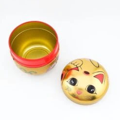 Metal Tea Box - Golden Maneki Neko -Nippon Life Market 27 min