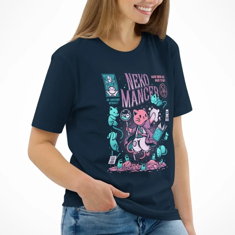 Japanese Graphic T-Shirt - Nekomancer 4 Japanese Graphic T-Shirt - Nekomancer - Image 4