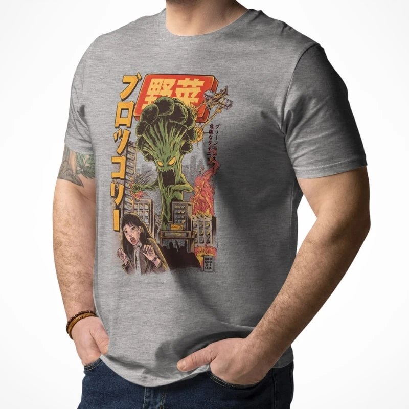 Japanese Tee Shirt - Broccozilla 3 Japanese Tee Shirt - Broccozilla - Image 3