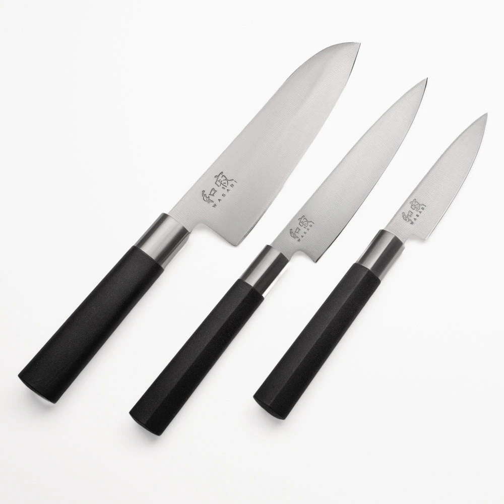 Set Of 3 Japanese Knives – KAI Wasabi Black 2 Set Of 3 Japanese Knives – KAI Wasabi Black - Image 2