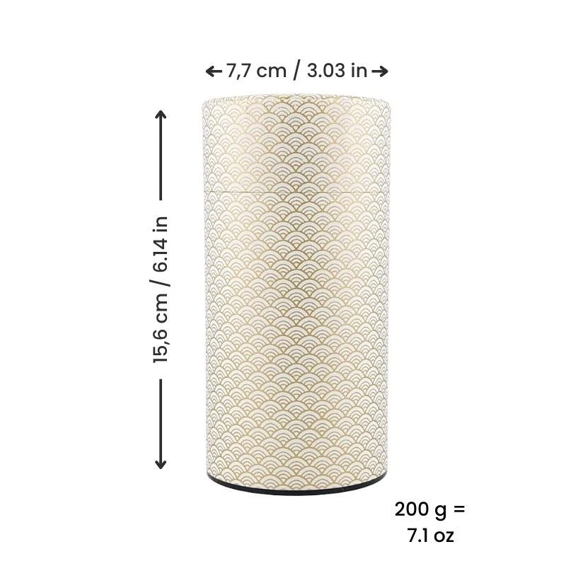 Washi Tea Canister - Golden Seigaiha 4 Washi Tea Canister - Golden Seigaiha - Image 4