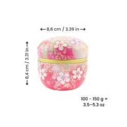 Pink Flowered Metal Tea Caddy 15 Pink Flowered Metal Tea Caddy -Nippon Life Market BoiteaTheMetalFleurieRose min