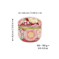 Red Metal Japanese Tea Box -Nippon Life Market BoiteaTheMetalJaponRouge min