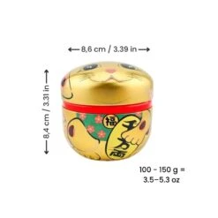 Metal Tea Box - Golden Maneki Neko -Nippon Life Market BoiteaTheMetalManekiNekoDore min