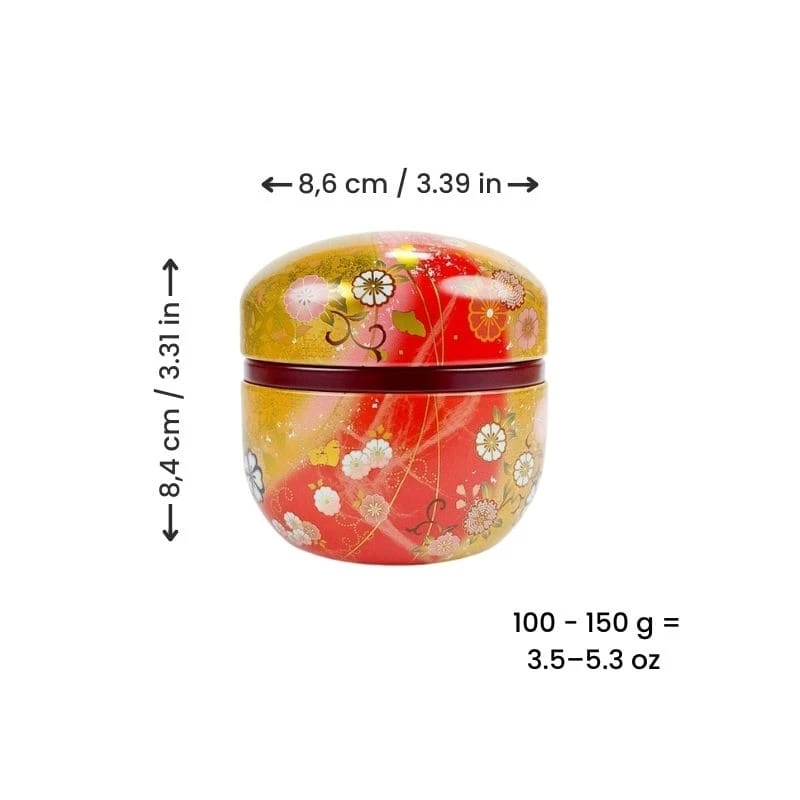 Round Tea Box - Gold & Red 5 Round Tea Box - Gold & Red - Image 5