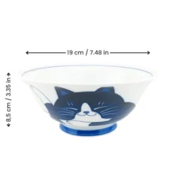 Japanese Bowl - Blue Cat 9 Japanese Bowl - Blue Cat -Nippon Life Market BolJaponaisChatBleu min