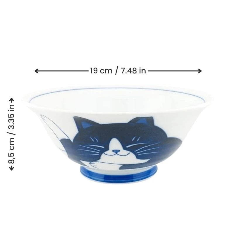 Japanese Bowl - Blue Cat 5 Japanese Bowl - Blue Cat - Image 5