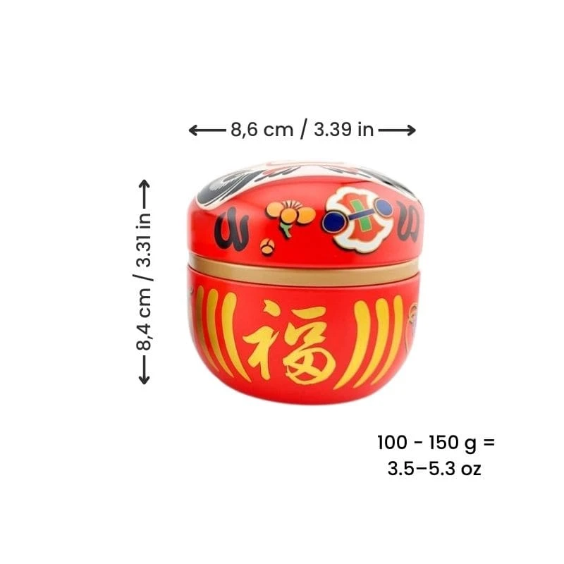 Metal Tea Box - Red Daruma 9 Metal Tea Box - Red Daruma - Image 9