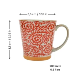 Japanese Mug - Karakusa Red -Nippon Life Market MugJaponaisKarakusaRouge min