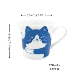 Japanese Mug - Blue Cat -Nippon Life Market TasseJaponaiseChatBleu min