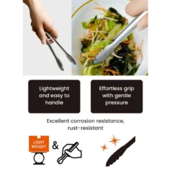 Kitchen Tongs Stainless Steel - 7.1 In -Nippon Life Market UDJ ABENT50 min