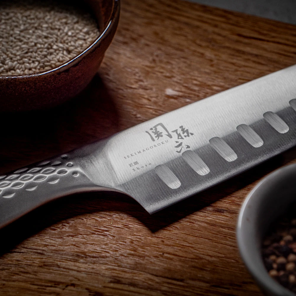 Seki Magoroku Shoso Santoku Knife – 6.5 In - Granton Edge 2 Seki Magoroku Shoso Santoku Knife – 6.5 In - Granton Edge - Image 2