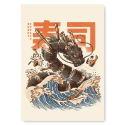 Japanese Poster - Sushi Dragon