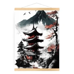 Japanese Poster - Pagoda View -Nippon Life Market affiche japonaise vue sur pagode a3 207