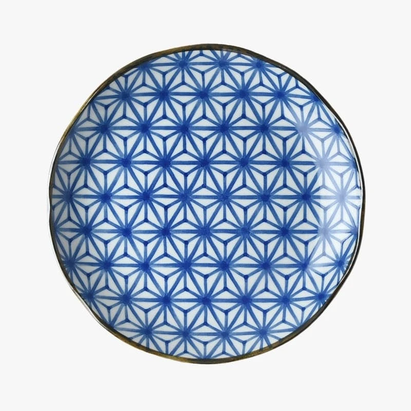 Blue Japanese Plate - Asanoha 1 Blue Japanese Plate - Asanoha