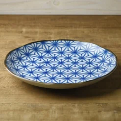Blue Japanese Plate - Asanoha 8 Blue Japanese Plate - Asanoha -Nippon Life Market assiette japonaise asanoha 420