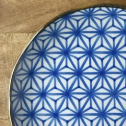 Blue Japanese Plate - Asanoha 9 Blue Japanese Plate - Asanoha -Nippon Life Market assiette japonaise asanoha 655