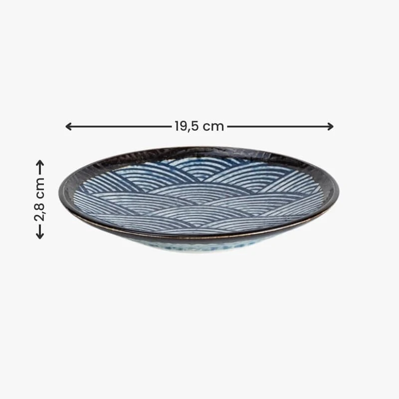 Japanese Round Plate - Nami 4 Japanese Round Plate - Nami - Image 4