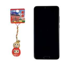 Daruma Cell Phone Charm -Nippon Life Market bijou de telephone japonais daruma 840