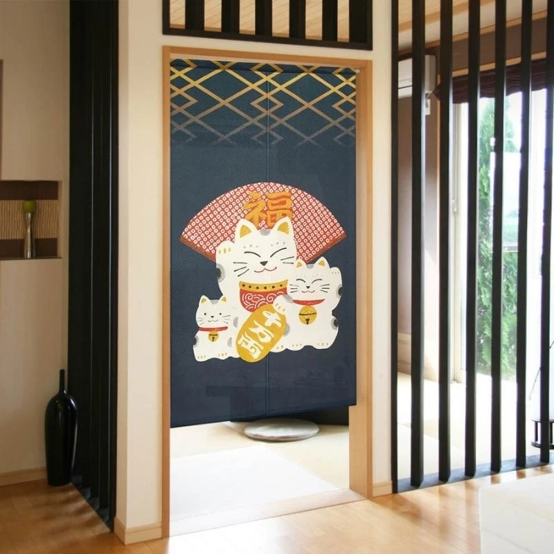 Blue Noren Maneki Neko 2 Blue Noren Maneki Neko - Image 2