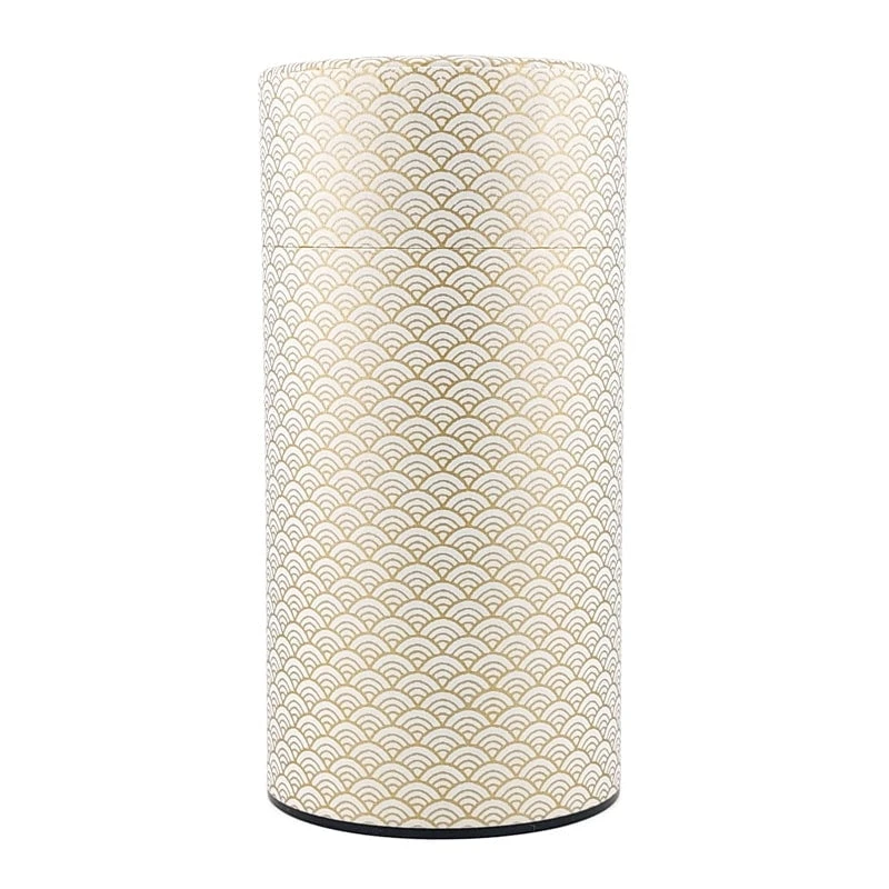 Washi Tea Canister - Golden Seigaiha 1 Washi Tea Canister - Golden Seigaiha