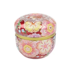 Red Metal Japanese Tea Box -Nippon Life Market boite a the metal japon rouge 767