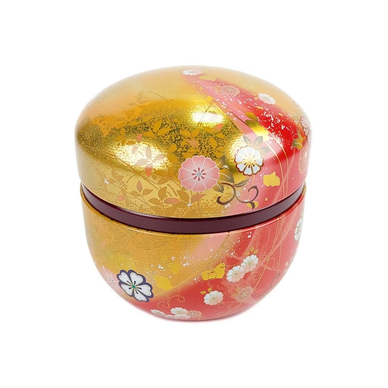 Round Tea Box - Gold & Red 4 Round Tea Box - Gold & Red - Image 4