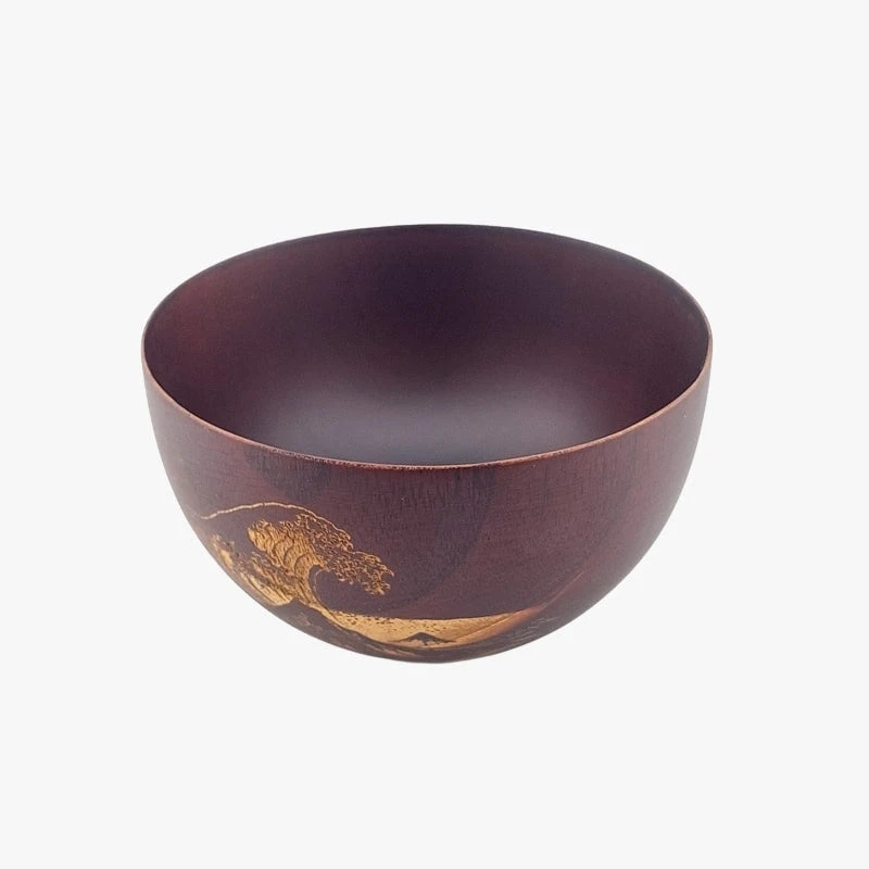 Japanese Wooden Bowl - Kanagawa 2 Japanese Wooden Bowl - Kanagawa - Image 2