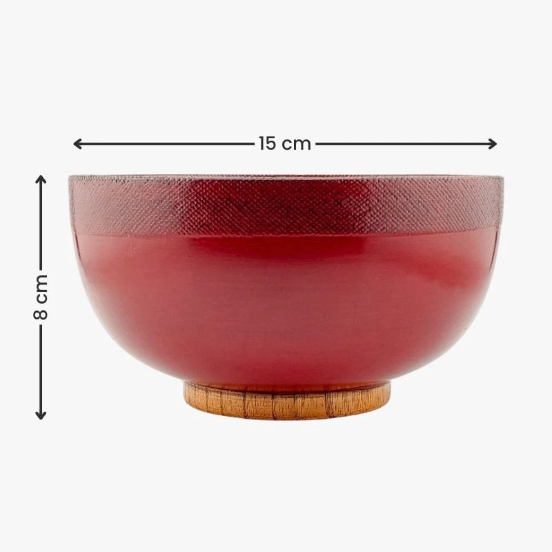 Lacquered Wood Bowl - Akai 5 Lacquered Wood Bowl - Akai - Image 5