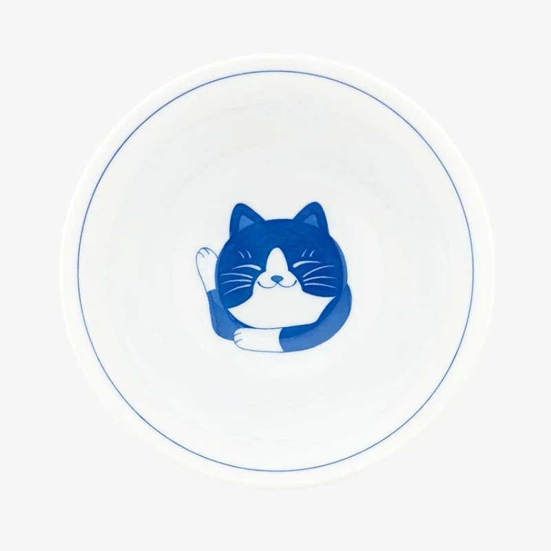Japanese Bowl - Blue Cat 2 Japanese Bowl - Blue Cat - Image 2