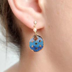 Asanoha Earrings - Blue