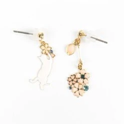 Cat Earrings -Nippon Life Market boucles doreilles japonaises chat 472