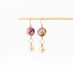Cherry Blossom Earrings - Purple