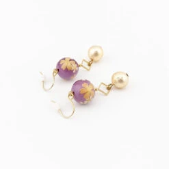 Cherry Blossom Earrings - Purple -Nippon Life Market boucles doreilles japonaises cherry violet 888