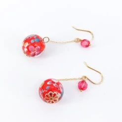 Red Japanese Earrings 5 Red Japanese Earrings -Nippon Life Market boucles doreilles japonaises rouge 101