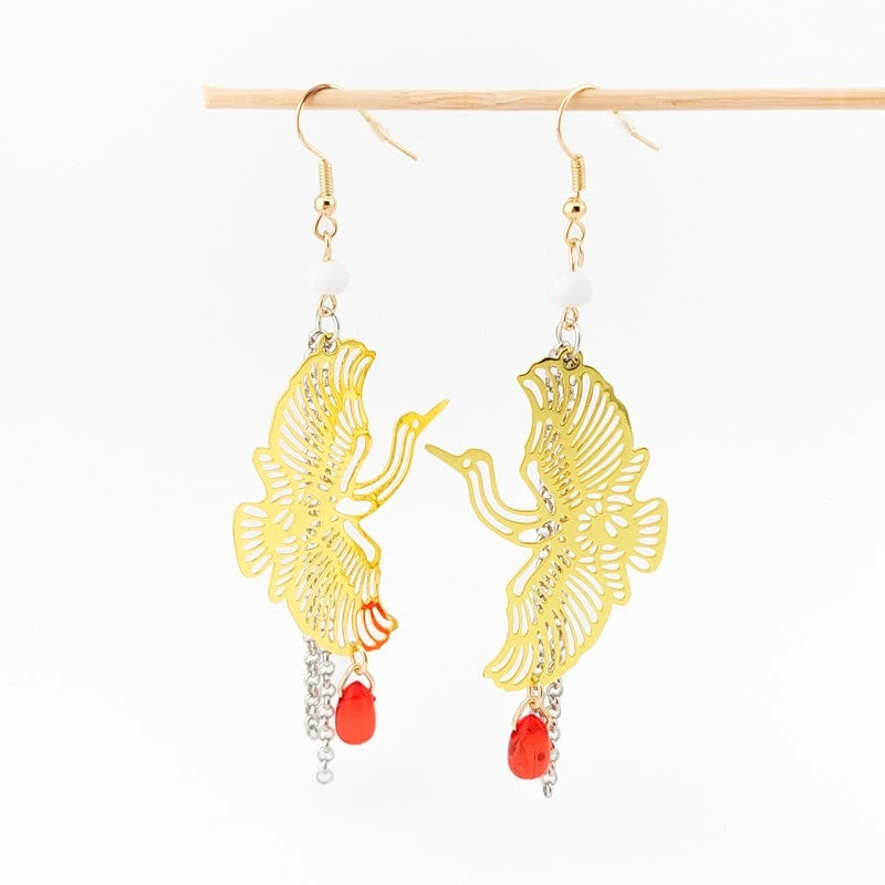 Crane Earrings - Tsuru 1 Crane Earrings - Tsuru