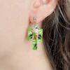 Kimono Earrings - Green