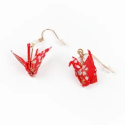 Origami Earrings - Aka -Nippon Life Market boucles doreilles origami aka 223