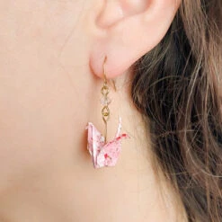 Origami Earrings - Pinku