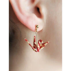 Red Origami Earrings