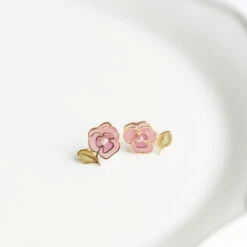 Pansy Earrings -Nippon Life Market boucles doreilles pensee rose 497