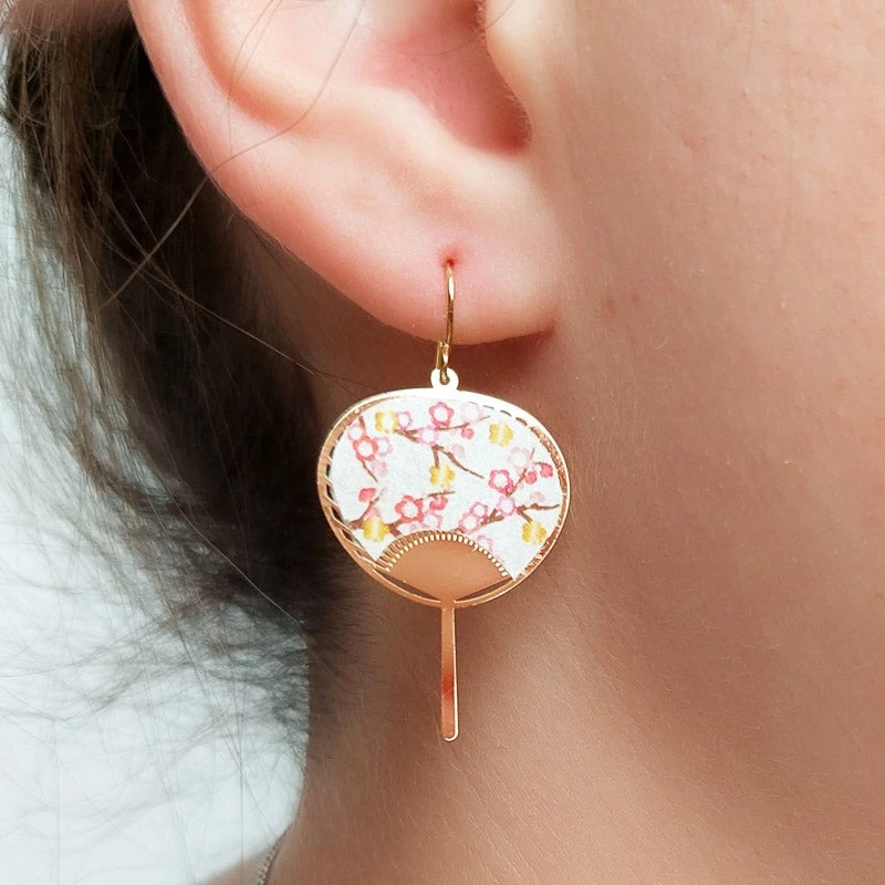 Uchiwa Ume Earrings 1 Uchiwa Ume Earrings