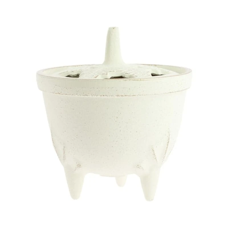 Cast Iron Incense Burner - Iwachu - White 1 Cast Iron Incense Burner - Iwachu - White