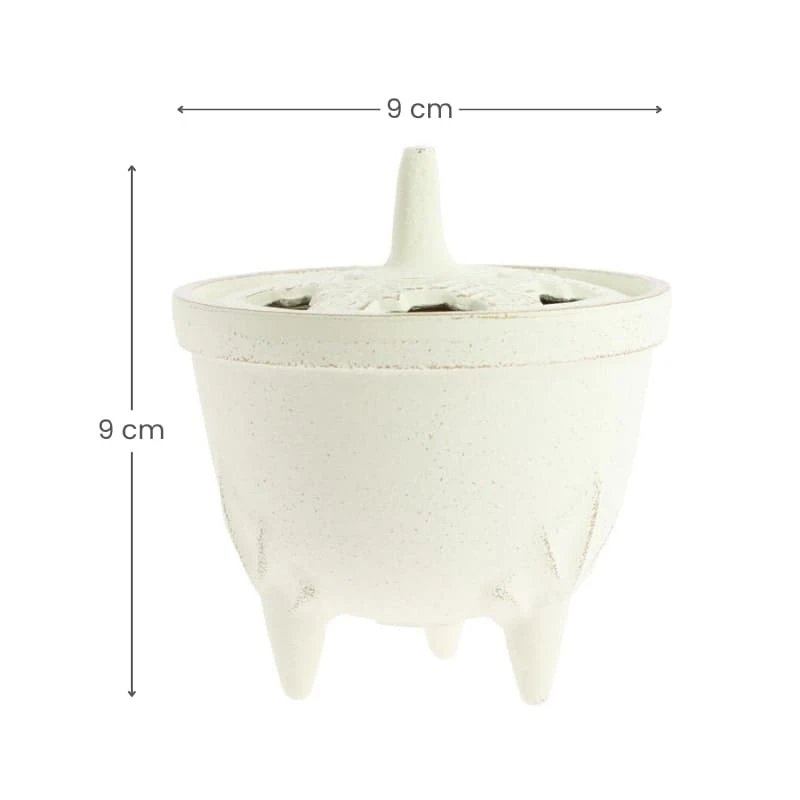 Cast Iron Incense Burner - Iwachu - White 4 Cast Iron Incense Burner - Iwachu - White - Image 4